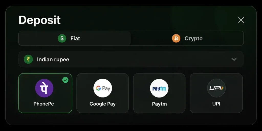 Chicken Road deposit window with PhonePe, Google Pay, Paytm, and UPI options